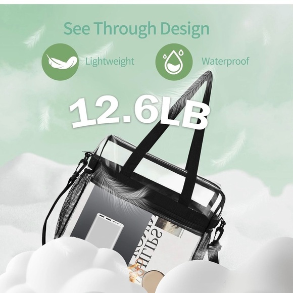 Clear Tote Bag with Black Straps - Picture 2 of 5